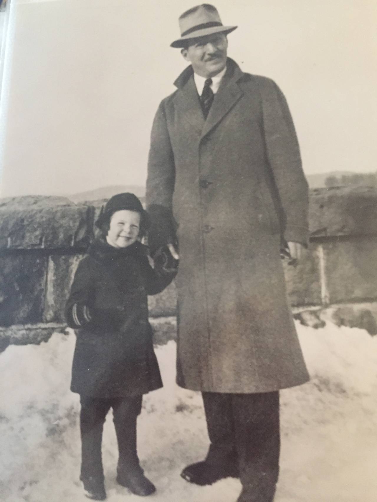 Joan Prop Potter with her father at Bog River Falls